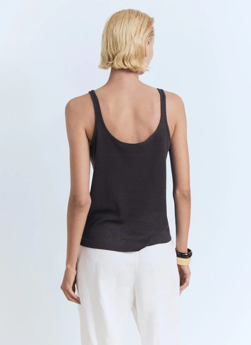 MANGO Crew Neck Sleevless Top